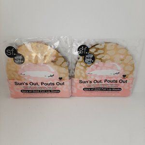 SF GLOW Suns Out Pouts Out Lip Mask 2 Packs Gold Foil Set of 8 SEALED New Vegan